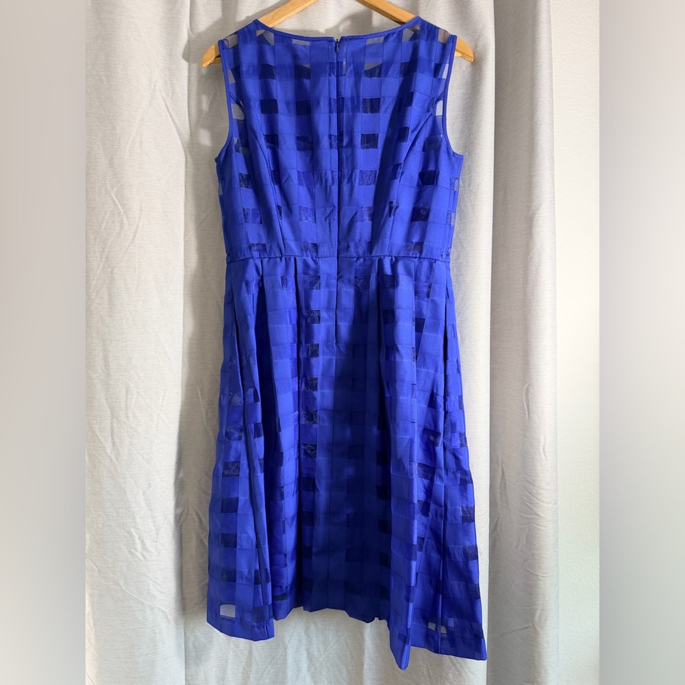 Ellen Tracy Royal Blue Sleeveless Fit-and-Flare Dress - Picture 2 of 12